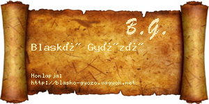 Blaskó Győző névjegykártya